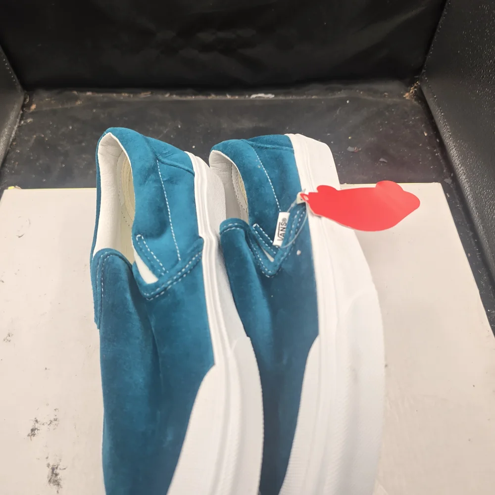 Vans Blue‎ and White Classic Slip-On Shoes